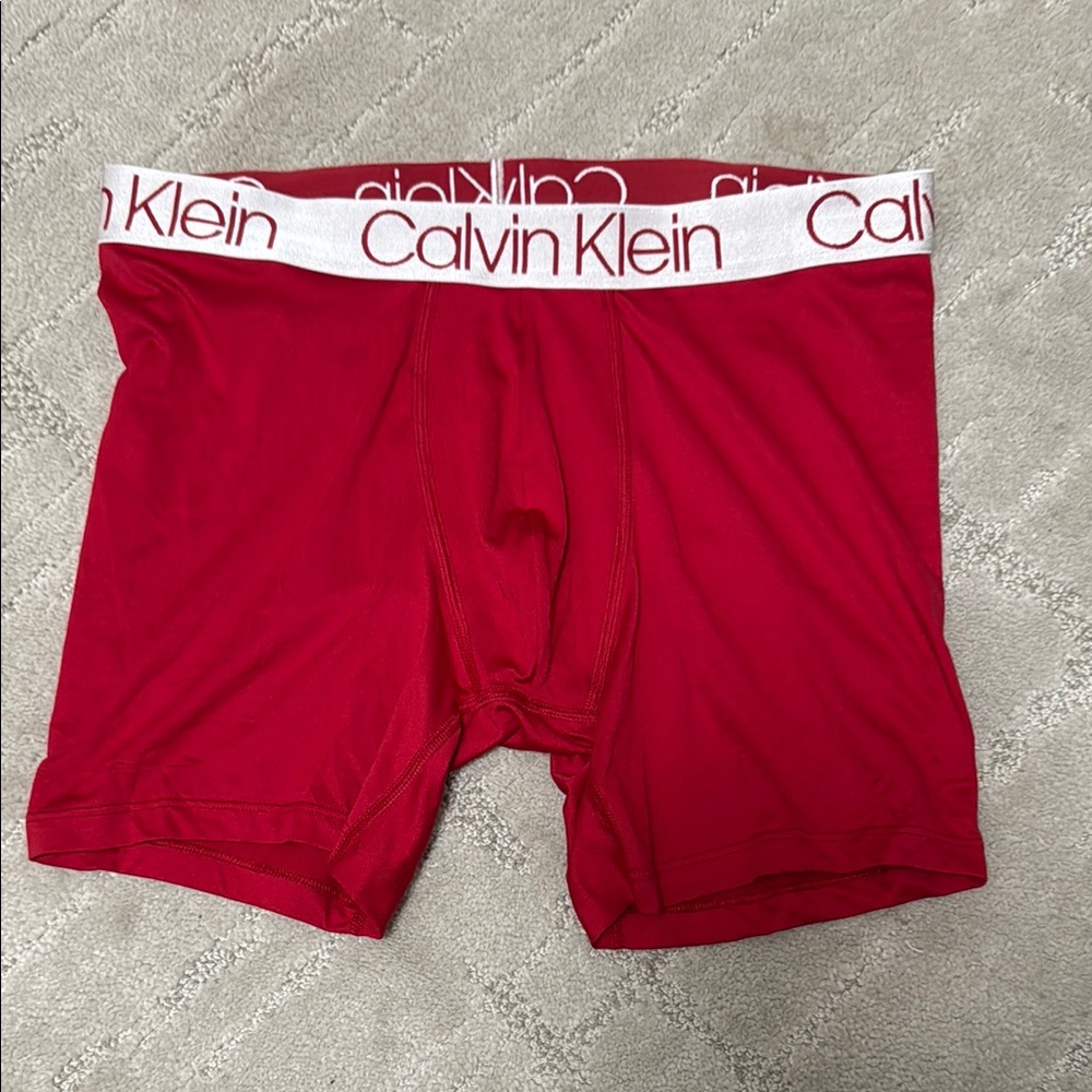 Calvin Klein Red Boxer Briefs with Branded Waistband